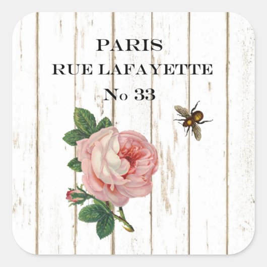 ヴィンテージパリステッカー スクエアシール (正面)