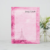 ヴィンテージパリスパーソナライズされたバレンタインの筆記用紙 (スタンド正面)