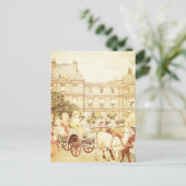 ヴィンテージパリスビクトリアンチズストーリーブックコラージュ ポストカード (スタンド正面)