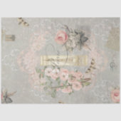 ヴィンテージパリスピンクフラワーズエッフェルタワーデクページ 薄葉紙 (正面)