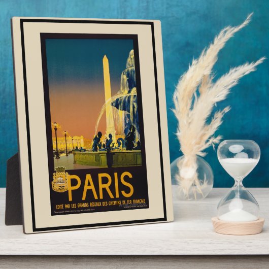 ヴィンテージパリスファウンテンレールトラベル フォトプラーク (側面)