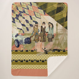 ヴィンテージパリスフラッパーシーン シェルパブランケット