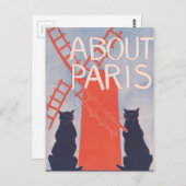 ヴィンテージパリスブックカバー ポストカード (正面/裏面)