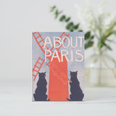 ヴィンテージパリスブックカバー ポストカード (スタンド正面)