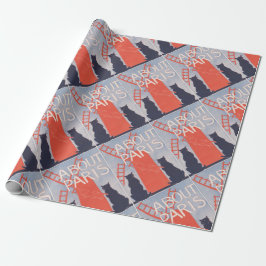 ヴィンテージパリスブックカバー ラッピングペーパー