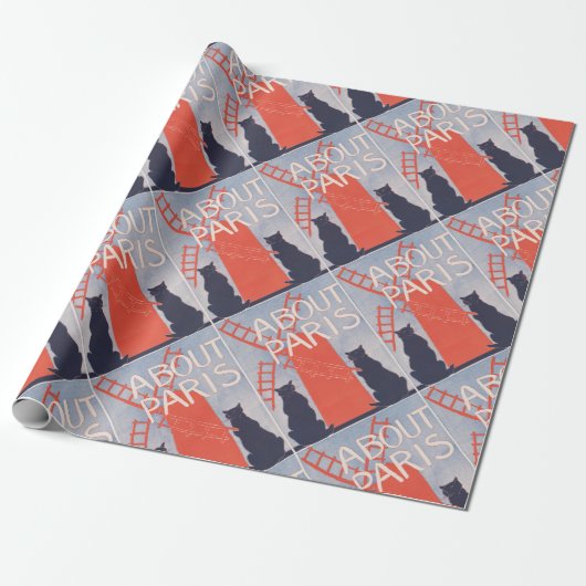 ヴィンテージパリスブックカバー ラッピングペーパー (アンロールド)