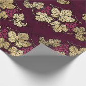 ヴィンテージパリスブルゴーニュ赤と金ゴールドワインをテーマにした ラッピングペーパー (角)