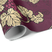 ヴィンテージパリスブルゴーニュ赤と金ゴールドワインをテーマにした ラッピングペーパー (ロールコーナー)