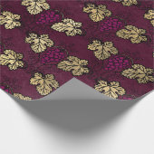 ヴィンテージパリスブルゴーニュ赤と金ゴールドワインをテーマにした ラッピングペーパー (角)