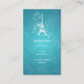 ヴィンテージパリスポストカードブルー 名刺 (裏面)