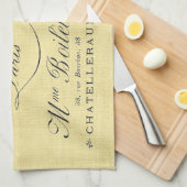 ヴィンテージパリスポストピンクローゼス キッチンタオル (四つ折り)