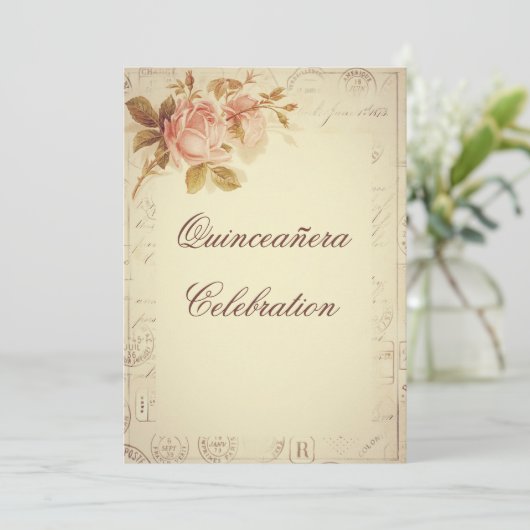 ヴィンテージパリスポストマークシックバラクインセアニラ 招待状 (スタンド正面)