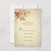 ヴィンテージパリスポストマークシックバラRSVP 出欠カード (裏面)