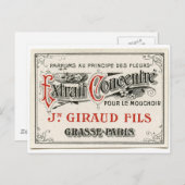 ヴィンテージパリス香水ラベル ポストカード (正面/裏面)