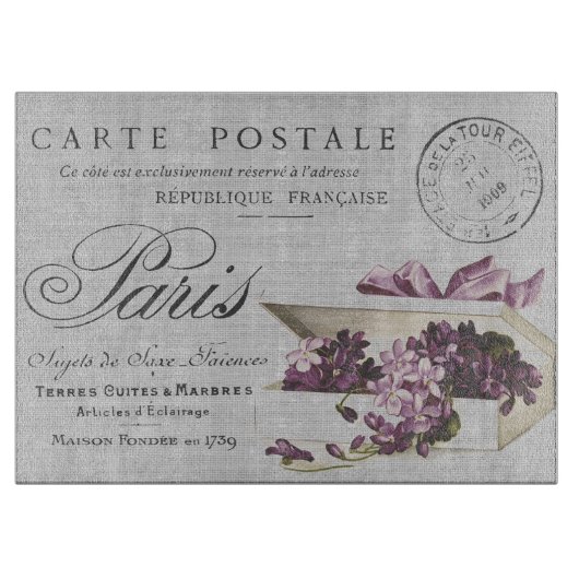 ヴィンテージパリタイポグラフィはがき カッティングボード (正面)