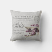 ヴィンテージパリタイポグラフィはがき クッション (正面)