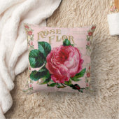 ヴィンテージパリタイポグラフィバラカントリーコテージ クッション (ブランケット)