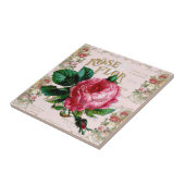 ヴィンテージパリタイポグラフィバラカントリーコテージ タイル (側面)