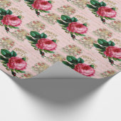 ヴィンテージパリタイポグラフィバラカントリーコテージ ラッピングペーパー (角)