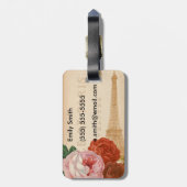 ヴィンテージパリタワー素朴花 ラゲッジタグ (裏面縦)