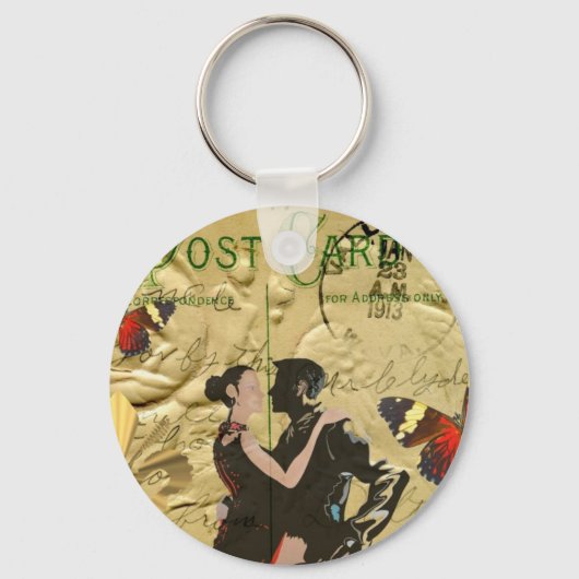 ヴィンテージパリタンゴポストカード キーホルダー (正面)