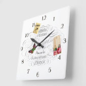 ヴィンテージパリテメドパーソナライズされた スクエア壁時計 (傾斜)