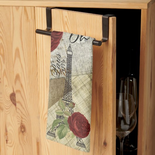 ヴィンテージパリデザイン キッチンタオル (三つ折り)
