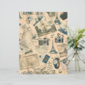 ヴィンテージパリトラベルデスティネーションスクラップブック紙 (スタンド正面)