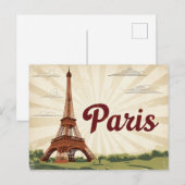ヴィンテージパリトラベル シーズンポストカード (正面/裏面)
