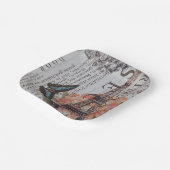 ヴィンテージパリパーティーフランスのボタニカルエッフェルタワー ペーパープレート (傾斜あり)