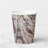 ヴィンテージパリパーティーフランスのボタニカルエッフェルタワー 紙コップ (裏面)