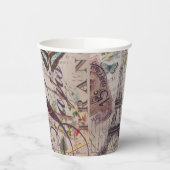 ヴィンテージパリパーティーフランスのボタニカルエッフェルタワー 紙コップ (左)