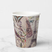 ヴィンテージパリパーティーフランスのボタニカルエッフェルタワー 紙コップ (右)