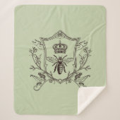 ヴィンテージパリビーキーパークラウンビーフランスのクイーン シェルパブランケット (正面)