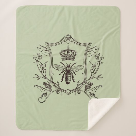 ヴィンテージパリビーキーパークラウンビーフランスのクイーン シェルパブランケット (正面)