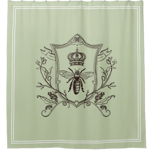 ヴィンテージパリビーキーパークラウンビーフランスのクイーン シャワーカーテン (正面)