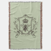 ヴィンテージパリビーキーパークラウンビーフランスのクイーン スローブランケット (正面縦)