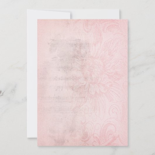 ヴィンテージパリピンクブラックスウィート15キンセアニェラ 招待状 (裏面)