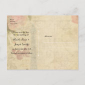 ヴィンテージパリピンクローズウェディングザデイトを保存 案内ポストカード (裏面)