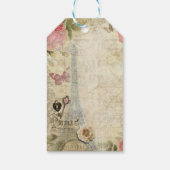 ヴィンテージパリピンクローズロック&鍵シック結婚ズ ギフトタグ (裏面)