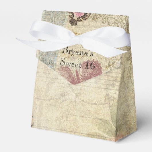 ヴィンテージパリピンクローズロック&鍵シャビーシック フェイバーボックス (正面サイド)