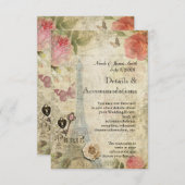 ヴィンテージパリピンクローズロック&鍵詳細カード エンクロージャーカード (正面/裏面)