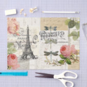 ヴィンテージパリピンクローゼスエフエメラティッシュペーパー 薄葉紙 (クラフト)