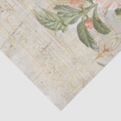 ヴィンテージパリピンク金ゴールドフローラフランスのXLデクページ 薄葉紙 (詳細)