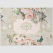 ヴィンテージパリピンク金ゴールドフローラフランスのXLデクページ 薄葉紙 (正面)