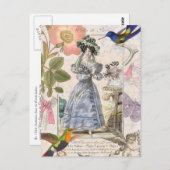 ヴィンテージパリファッションコラージュOh La! ポストカード (正面/裏面)