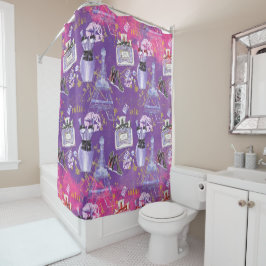 ヴィンテージパリファッション被害者 – グリッターデザイン シャワーカーテン