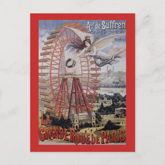 ヴィンテージパリフェリスホイール広告 ポストカード (正面)