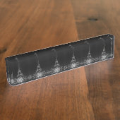 ヴィンテージパリフォンテンズタワーエッフェルナイトダーツボア デスクネームプレート (側面)