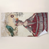 ヴィンテージパリフランスのクイーンマリーアントワネット ビーチタオル (正面)